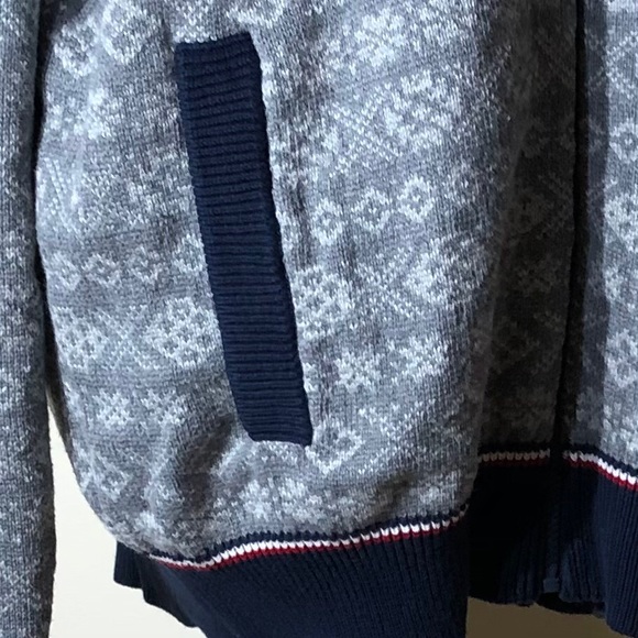 Tommy Hilfiger White & Gray Knit Zip Cardigan XL - Picture 4 of 13